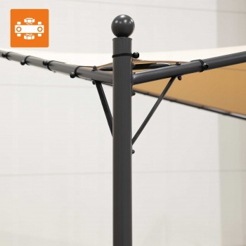 Zahradní terasová pergola - kovová - béžová - Ikaria - 3,5x3,5m GRINDI IN THE GARDEN - 9