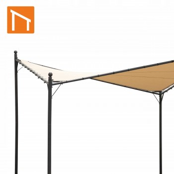 Zahradní terasová pergola - kovová - béžová - Ikaria - 3,5x3,5m GRINDI IN THE GARDEN - 10