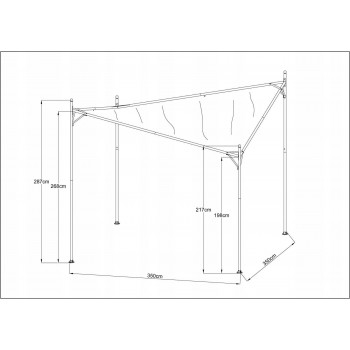 Zahradní terasová pergola - kovová - béžová - Ikaria - 3,5x3,5m GRINDI IN THE GARDEN - 3