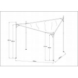 Zahradní terasová pergola - kovová - béžová - Ikaria - 3,5x3,5m GRINDI IN THE GARDEN - 3