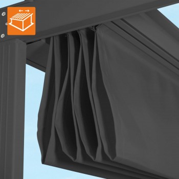 Zahradní terasová pergola - hliníková - šedá - Paros I 3x4m s elektricky otvíranou střechou GRINDI IN THE GARDEN - 6