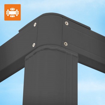 Zahradní terasová pergola - hliníková - šedá - Paros I 3x4m s elektricky otvíranou střechou GRINDI IN THE GARDEN - 7