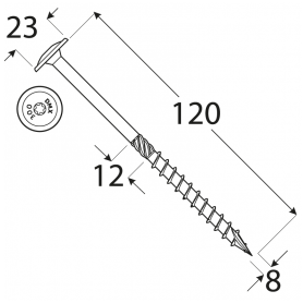 copy of CT - Holzbauschraube mit Tellerkopf 6mm (Päckchen) DMX - 14