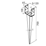Patka sloupku – k zaražení nastavitelná - PSGR GRUNDLINE - 4