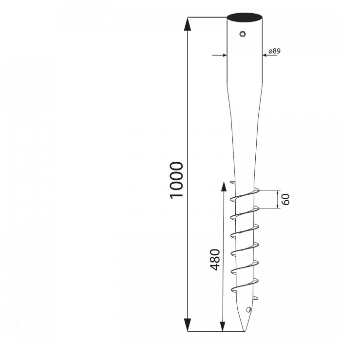 Základna sloupku - šroubovaná do země - PWG GRUNDLINE - 8