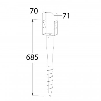 Zemní vrut patka - PWU GRUNDLINE - 7