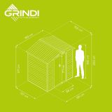 Zahradní domek na nářadí - kovový - imitace dřeva - Arbor I - 152x193x203 GRINDI IN THE GARDEN - 5