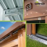 Zahradní domek na nářadí - kovový - imitace dřeva - Arbor II - 195x236x209 GRINDI IN THE GARDEN - 6