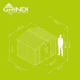 Zahradní domek na nářadí - kovový - imitace dřeva - Arbor III - 238x278x215cm GRINDI IN THE GARDEN - 5