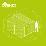 Zahradní domek na nářadí - kovový - imitace dřeva - Arbor IV - 323x278x215 GRINDI IN THE GARDEN - 5