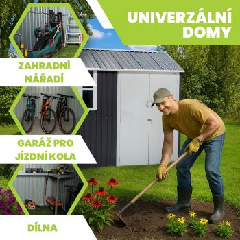 Zahradní domek na nářadí - kovový - Betula - 172x259x229 GRINDI IN THE GARDEN - 3