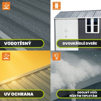 Zahradní domek na nářadí - kovový - Betula - 172x259x229 GRINDI IN THE GARDEN - 4