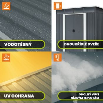 Zahradní domek na nářadí - kovový - Ribes - 193x238x203cm GRINDI IN THE GARDEN - 4