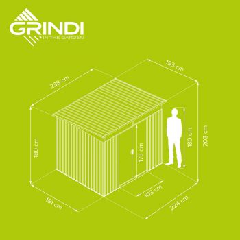 Zahradní domek na nářadí - kovový - Ribes - 193x238x203cm GRINDI IN THE GARDEN - 5