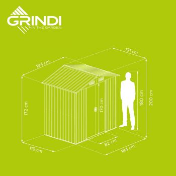 Zahradní domek na nářadí - kovový - Sorbus I - 131x194x200cm GRINDI IN THE GARDEN - 5