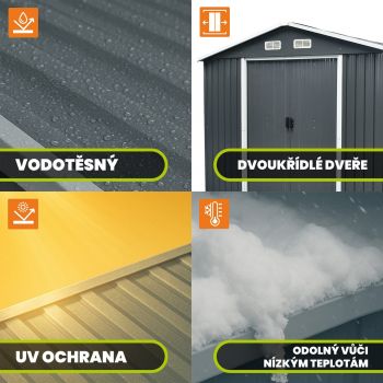 Zahradní domek na nářadí - kovový - Sorbus V - 367x322x217 GRINDI IN THE GARDEN - 4