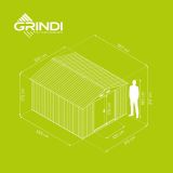 Zahradní domek na nářadí - kovový - Sorbus V - 367x322x217 GRINDI IN THE GARDEN - 5