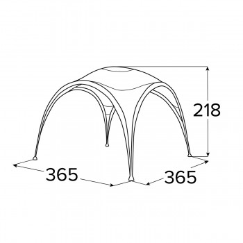 Zahradní párty stan - PE 3,65x3,65m - pavilon - Kore II