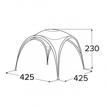 Zahradní párty stan - PE 4,25x4,25m - pavilon - Kore III