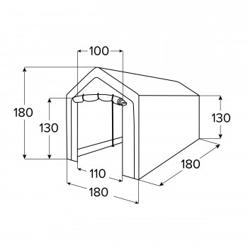 Garážový stan - PE 180x180x180 - šedý - NG 6