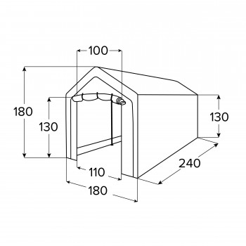 Garážový stan - PE 180x240x180 - šedý - NG 7
