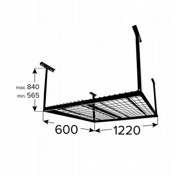 Police pod strop garáže 60x120 - PGF 2 - bílá