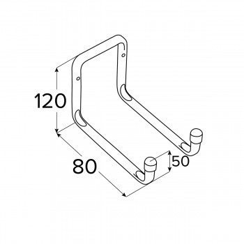 2x Garážovy Hák dvojitý typu "U" H2U