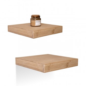 Dřevěná nástěnná samonosná police 23x23cm - bambus - Luonto