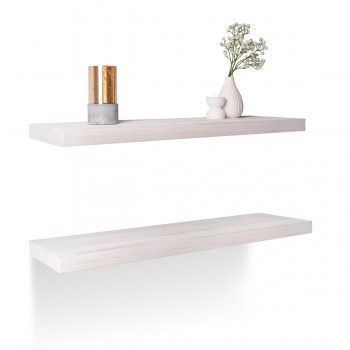 Dřevěná nástěnná samonosná police 80x23cm - paulovnie - Luonto