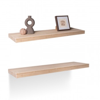 Dřevěná nástěnná samonosná police 80x23cm - bambus - Luonto