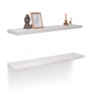 Dřevěná nástěnná samonosná police 118x23cm - paulovnie - Luonto