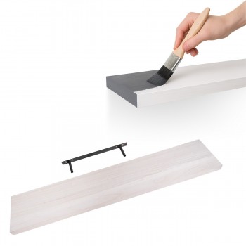 Dřevěná nástěnná samonosná police 118x23cm - paulovnie - Luonto