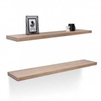 Dřevěná nástěnná samonosná police 118x23cm - bambus - Luonto