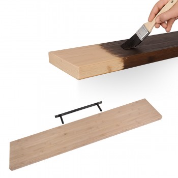 Dřevěná nástěnná samonosná police 118x23cm - bambus - Luonto