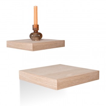 Nástěnná samonosná police - přírodní dýha 23x23cm - Viilu