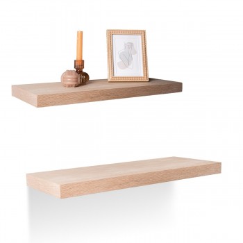 Nástěnná samonosná police - přírodní dýha 60x23cm - Viilu