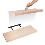 Nástěnná samonosná police - přírodní dýha 80x23cm - Viilu