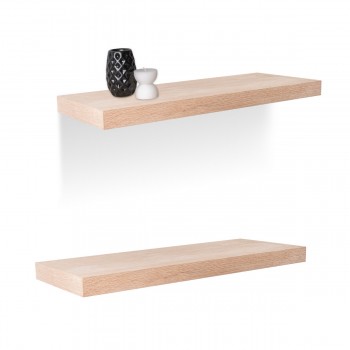 Nástěnná samonosná police - přírodní dýha 80x23cm - Viilu