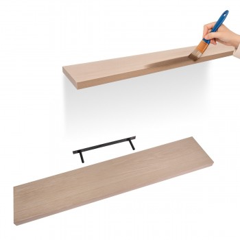 Nástěnná samonosná police - přírodní dýha 118x23cm - Viilu