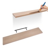 Nástěnná samonosná police - přírodní dýha 118x23cm - Viilu