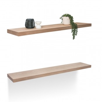 Nástěnná samonosná police - přírodní dýha 118x23cm - Viilu