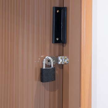 Zahradní domek na nářadí - kovový, imitace dřeva - Salix - 150x194x187cm