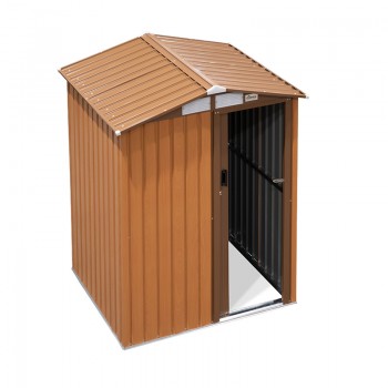 Zahradní domek na nářadí - kovový, imitace dřeva - Salix - 150x194x187cm