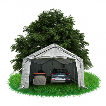 Garážový stan - PE 400x800x305 - šedý - NG 5