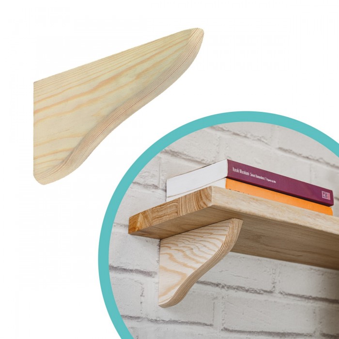 2x Konzole na police dřevěná - borovice - WDP Velano - 1