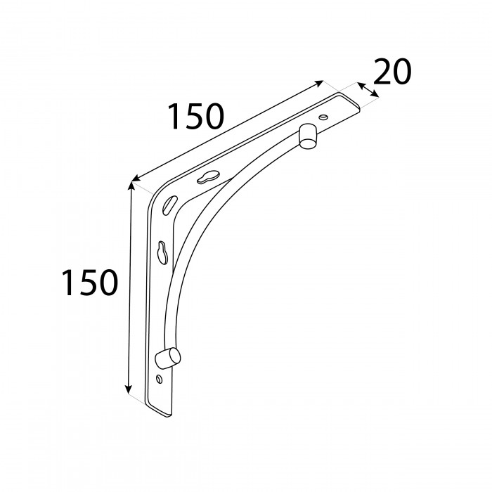 Dekorativní držák na police - ocel - BOW Velano - 3
