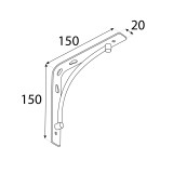Dekorativní držák na police - ocel - BOW Velano - 3