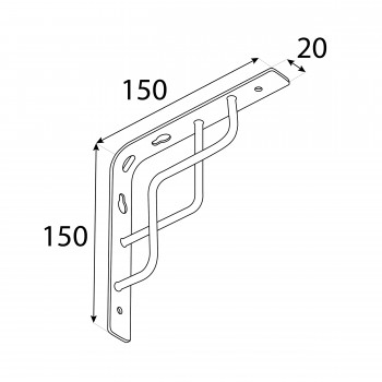 Dekorativní držák na police - ocel - SQUARE Velano - 2