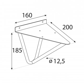 Konzole/držák police - černá - WFG Domax Home - 2