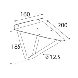 Konzole/držák police - černá - WFG Domax Home - 2